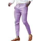 Wiaofellas  -  Men's Twill Cotton Stretch Fashion Youth Street Slim Pencil Skinny Pants