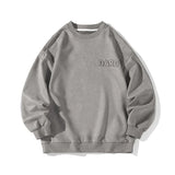 Wiaofellas  -  Spring Men's Swetshirts Letter Print Loose Pullovers Korean Style Round Neck Tops Hip Hop Streetwear Drop Shoulder Hoodies