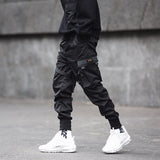 Wiaofellas  -  Ribbons Harem Joggers Men Cargo Pants Streetwear Hip Hop Casual Pockets Track Pants Male Harajuku Fashion Trousers