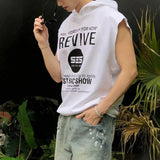 WIAOFELLAS  -  Summer New Men's Hooded Sleeveless T-shirt American Retro Fashion Trend Street Casual Loose Breathable Niche Men's Tops