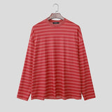 WIAOFELLAS  -  2026 Men Striped T Shirt O-neck Long Sleeve Korean Style Male Basic Tee Tops Streetwear Stylish Casual Men Clothing