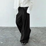 Wiaofellas  -  Men's Pants Solid Color High Waist Joggers Loose Wide Leg Trousers For Man Streetwear Fashion Casual Male Pants