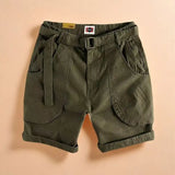 Wiaofellas  -  Summer American Trendy Men's Workwear Shorts Heavyweight Loose Retro Casual Pocket Five Quarter Pants Straight Leg Shorts Man