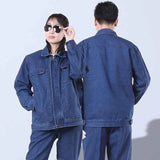 Wiaofellas  -  Thickened Denim Workwear for Men Spring Autumn  Welding Labor Protection Suit Resistant to Heat And Wear in Factory