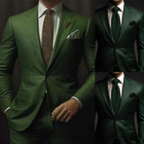 WIAOFELLAS  -  Classic Wedding Men Suit Smooth Business Suits Fit Slim 2-PCS Coat Pants Party Tailor-Made Groom Formal Occasions Customized