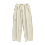 WIAOFELLAS  -  Men Beige Casual Pants Harajuku Baggy Cotton Trousers Straight Pant Men Oversized Pocket Design 2025 New Autumn Pants