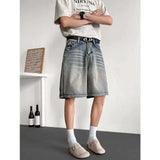 WIAOFELLAS  -  New Fashion Men's Do Old Design Wash Straight Denim Shorts Vintage Summer High-waisted Loose Short Pants Male