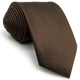 Wiaofellas  -  U27 Brown Houndstooth Necktie Set Handmade Wedding Fashion Extra Long Size Classic Ties for Mens Hanky