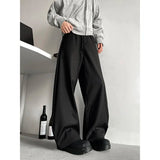 WIAOFELLAS  -  Grey Suit Pants Men Oversized Society Mens Black Dress Pants Korean Casual Wide Leg Pants Mens Office Formal Trousers M-3XL