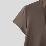 WIAOFELLAS  -  Men T Shirt Solid Color Deep V Neck Short Sleeve Summer Casual Male Tee Tops Streetwear 2025 Fashion Men Clothing S-5XL