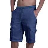 WIAOFELLAS  -  New Men's Cotton Linen Shorts Pants Male Summer Breathable Solid Color overalls Linen Trousers Fitness Streetwear S-3XL