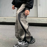 Wiaofellas  -  Summer Wide Baggy Hip Hop Straight Grey Pocket Thin Trousers for Men Loose Casual Pants Man Hippie Zip Cotton Korean Style Y2k