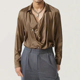 Wiaofellas  -  New Men's Casual Blouse Light Thin Shirt Loose Tops Long Sleeve Tee Shirt Spring Autumn Casual Men's Shirts