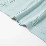 WIAOFELLAS  -  Summer Men's Knit Lapel Striped Polo Shirt Solid Short Sleeve Fashion Light Luxury Popular Clothing Retro Knitwear Tops M-3XL