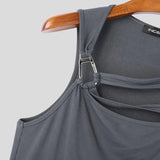 WIAOFELLAS  -  Summer Men Tank Tops Hollow Out Solid Color Sleeveless Male Vests Sexy 2025 Knitted Fashion Crop Tops Men Streetwear