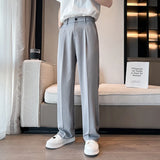 WIAOFELLAS  -  Black White Suit Pants Men Slim Social Mens Dress Pants Korean Casual Straight Pants Mens Office Formal Trousers Plus Size 5XL
