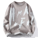 Wiaofellas  -  Men Vintage Sweater Round neck Knitted long-sleeved Sweaters Pullovers Autumn winter Streetwear Fashion Retro Casual Sweaters