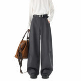 WIAOFELLAS  -  New Pants Men Fashion Casual Solid High Street Simple Hip-hop Wide Leg Trousers All-match Korean Style Loose Temperament College