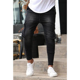 WIAOFELLAS  -  Plus Size S-3XL Men Jogger Jeans Spring Autumn Fashion Casual Pocket Cargo Slim Elastic Stretch Long Denim Pants Streetwear