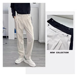 WIAOFELLAS  -  Ltalian Style Gentleman Suit Pants For Men Business Casual Slim Fit Naples Trousers Fashion Paris Buckle Straight Pants