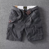 Wiaofellas  -  Men's Cargo Shorts Summer Casual Loose Multi-Pocket Leisure Straight Pants Retro Style Trend Male Knee Shorts