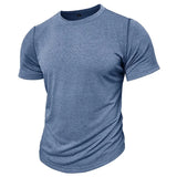WIAOFELLAS  -  Men's T-shirt Casual Soft Fitness Summer Thin Male T-shirts Home Clothes O-Neck Short Sleeve Soild T Shirt for Men