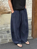 WIAOFELLAS  -  Lightweight Ice Silk Linen Trousers Straight Leg Wide Leg Casual Loose Fit Summer Pants for Men And Women Breathable Comfortable