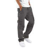 Wiaofellas  -  Summer New Men's Overalls European American Pants Drawstring Multi-pocket Casual Trousers
