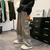Wiaofellas Men's New Korean Pants Temperament Commuter Loose Trend Versatile Straight Casual High Street Gradual Casual Jeans