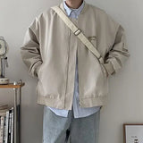 WIAOFELLAS  -  Trendy Baseball Jacket, Men's Handsome Korean Loose Air Force Jacket