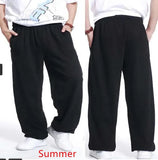 WIAOFELLAS  -  Summer Loose Thin Sweatpants Hiphop Men's Joggers Casual Baggy Wide Leg Pants Cotton Plus Size 4XL Dance Trousers Clothing