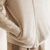 Wiaofellas Men's Cashmere Knitwear Cardigan Middle-Aged Stand-up Collar Zip-up Coat knitted Autumn Winter Thick Sweater Men Jacket B217