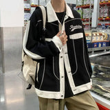 Wiaofellas  -  Baseball Jacket Men's American Retro Jacket Hip Hop Jacket Versatile High Street Ins Loose Jacket Vintage