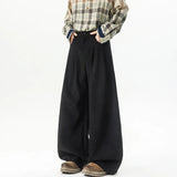 WIAOFELLAS  -  Oversized Corduroy Pants Men Fashion Black Casual Wide Leg Pants Men Streetwear Korean Loose Corduroy Suit Pants Mens Trousers