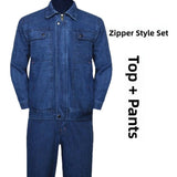 Wiaofellas  -  Thickened Denim Workwear for Men Spring Autumn  Welding Labor Protection Suit Resistant to Heat And Wear in Factory