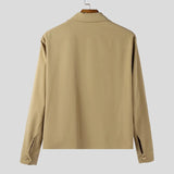WIAOFELLAS  -  Men Jackets Solid Lapel Long Sleeve Zipper Casual Male Coats Streetwear Korean Style Fashion Thin Jackets Men Outerwear