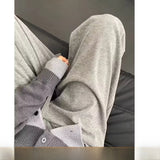 WIAOFELLAS  -  Deep ey Heavyweight Knitted Casual Straight Leg Trousers for Men And Women Loose Fit Comfortable Autumn Winter Pants