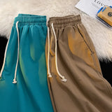 WIAOFELLAS  -  Summer Shorts Classic Solid Colour Thin Seaside Beach Pants Leisure Sports Straight Five Pants Elastic Waist Drawstring Shorts