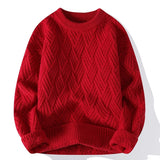 Wiaofellas  -  Autumn Winter New Men Thickened Knit Sweater Warm Coat O Neck Sweaters Pullover Jumpers Top Teenager Student Knitted Sweatshirts