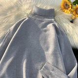 WIAOFELLAS  -  Turtleneck Sweater Men Winter New Arrival Fashion Loose Casual Students Solid Basic Knitting Warm Simple Leisure Male Chandails