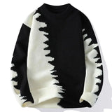 WIAOFELLAS  -  Graffiti Color blocked Fashion Knitted Sweaters Men's Knitwear Warm Pullover High Quality Mens Casual Loose Male Jumpers