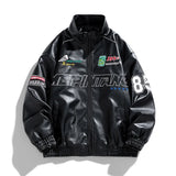 Wiaofellas  -  Autumn Embroidery Motorcycle Leather Jacket Men Casual Vintage Overcoat Biker PU Leather Streetwear Zipper Bomber Jackets Male