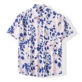 Wiaofellas  -  Hawaii Vacation Style! New American Collar Half Sleeve Floral Shirt Lightweight Breathable Loose Short Sleeve Men Summer Shirt