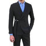 WIAOFELLAS  -  Fashion Men's Suit 2 Piecs Blazers+Pants Slim Fit Peak Lapel Tuxedo Bussiness Style For Formal Party