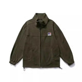 WIAOFELLAS  -  High-neck Solid Color Zipper Pockets Lantern Long Sleeve Men's Clothing Cardigan Coats Casual Jackets Autumn Winter Trendy Tops