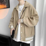 WIAOFELLAS  -  Retro Workwear Jacket Japanese Men's Vintage Baseball Jacket Men's Trendy Casual Loose Men's Jacket
