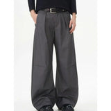WIAOFELLAS  -  Pleated scimitar trousers for men in spring and autumn new trendy brand high-end loose straight trousers draped casual pants