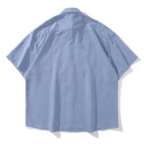 WIAOFELLAS  -  Men Shirt Summer Funny Plush White Goose Embroilery Short Sleeve Button Up Shirts HipHop Harajuku Casual Loose Streetwear Shirt