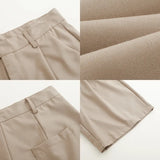 WIAOFELLAS  -  Summer Suit Shorts Men Fashion Social Mens Dress Shorts Korean Loose Straight Casual Shorts Mens Office Formal Shorts M-2XL