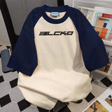 WIAOFELLAS  -  New Summer Black Grey Retro Patchwork Football Jersey Y2K Tshirt Sports Breathable Short Sleeve O-neck T-shirt for Women